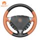 Hand Stitched Matte Carbon Brown Leather Steering Wheel Cover for Porsche 2004-2010