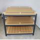 Anti Rust Retail Store Iron Promotion Wooden Display Rack With Barrier / Wood Display Stand