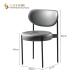 Stainless Steel Frame Grey Leather Dining Chairs 41cm Width Modern Room Chair