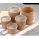 Disposable paper hot soup cup with paper flat lid