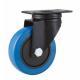 medium duty 5 swivel blue elastic rubber caster,  high elastic rubber castor total brake