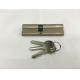 100mm(45*55) Double Zinc Cylinder with 3 iron normal keys Surface finish Nickle plated