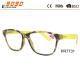 Fashionable reading glasses ,made of plastic ,demi brown on the frame,suitable for men and women