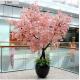 Realistic Artificial Blossom Tree Potted Silk Flowers Pink Color