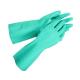 15 Mil  Green Nitrile Glove Chemical resistant  flocked lining