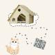 Pet House Wooden Cat Dog House with Cushion in Pure Color Lovely Style by OEM