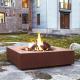 Square Low Profile Corten Steel Fire Pit