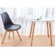 Strong Breathability Black Pu Leather Dining Chairs With Solid Wood Frame