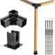 Elevated Wood Stand Kit with Carbon Steel Pergola Post Bracket and Extension Brackets