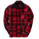 Latest Red Plaid Fleece Style Mens Flight Jacket With Turn Down Collar