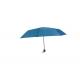 Blue Foldable Umbrella Metal Frame Super Light J Handle Manual Close Open