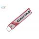 Double Sided 	Embroidered Keychain Twill Background Polyester Material