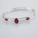 Two Rows 925 Sterling Silver Bangle with Cubic Zirconia (B36)