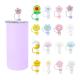 3D Flower Design Silicone Straw Cap  100% Bpa Free Non Toxic Safe Silicone Toppers For Cup Straws