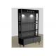All Metal Black Retail Display Cabinets , Freestanding Shop Display Cabinets 1500  * 500 * 400MM