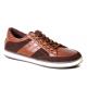 Brown Classic Mens Lace Up Sneakers , ODM Men Genuine Leather Casual Shoes