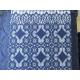 Beautiful Deep Blue Geometric Cotton Nylon Stretch Lace Fabric / Lace Curtain Fabric