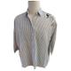 Embroidery Ladies Cotton Blue And White Striped Blouse