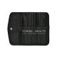 Portable Makeup Brush Roll Up Handbag Cosmetic Case Travel Magnetic Clasps Closure Black 10 Pockets Beauty Tools