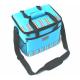 600D Polyester Strips Insulated Picnic Bag with Tote Handle , Blue / Green