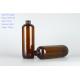 500ml amber plastic bottle boston round plastic bottle with lotion pump