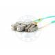 XYFiber multimode OM3 duplex fiber optic patch cable 50/ 125 SC to LC aqua