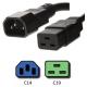 Black C14 to C19 3 Prong Server Power Cord IEC 60320 Service Junior Thermoplastic