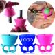 Nail oil bottle with silicone holder for finger divider 5.5*5.2cm silicone logo