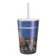 16 Oz. Maxcolor Double Wall Insulated Tumbler With Lid & Straw