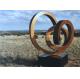 Contemporary Abstract Corten Steel Sculpture With Granite Base