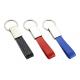 PU Leather Key Chains Zinc Alloy Debossed Logo Mini Key Holder Leather Strap