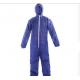 Blue PP Disposable Protective Coveralls , Type 5 / 6 Disposable Work Suits