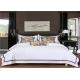 Satin White 400T And 100% Goose Cotton Hotel Bed Linen / Hotel Bedding Collection Sets