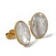 Green / White Color 316 Stainless Steel Earrings Gold Plated With Shell