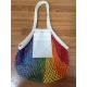 Organic Cotton Big Net Bag Womens Shopping Mesh Bags With Custom Logo Pocket