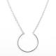 Womens Simple Zircon CZ Pendant 925 Silver Necklace 45cm Chain Length Affordable Gift Box