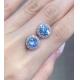 Lab Created CVD diamond earrings Blue Round Shape IGI Certified 18k Gold Studs