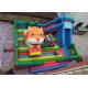 Amusement Tiger Head childrens Inflatable Bouncy Castle With Slide
