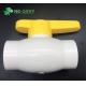 QX Smooth Surface White Compact Ball Valve with Yellow Handle Performance US 5/Piece