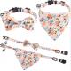 Custom Adjustable Floral Pet Kitten Collar With Bowtie And Bandanas Metal Buckle