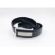 Zinc Alloy Buckle Auto Lock Leather Belts , Black Adjustable Mens Belt