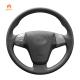 Hand Stitching Black Artificial Leather Custom Steering Wheel Cover for Toyota Calya 1.2 E Std G AT 2016-2024