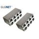 Connector RJ45 Without Magnetics 2x4 Stacked 8 Ports DIP Mounting With LED