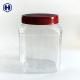 Clear Square Wide Mouth Plastic Jars  Mixed Dried Cashew Nuts Packaging