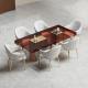 SS Tempered Glass Chair Dining Table Restaurant Canteen Furniture Set