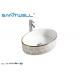 Golden Plating Bathroom Ceramic Basin / Counter Top Art Basin Sink CE Approval