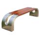 Hot Sale Wooden Surface Metal Legs Bench Outdoor Modern Curved 3 Seat Bench