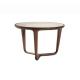 Black Contemporary Small Round Wood Coffee Table Tempered Glass Top