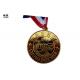 Gold Plating Custom Award Medals For Sporting And Big Event With Ribbon