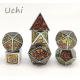 Sturdy Tabletop RPG Dice Set Gold Plated Surface Hand Carved